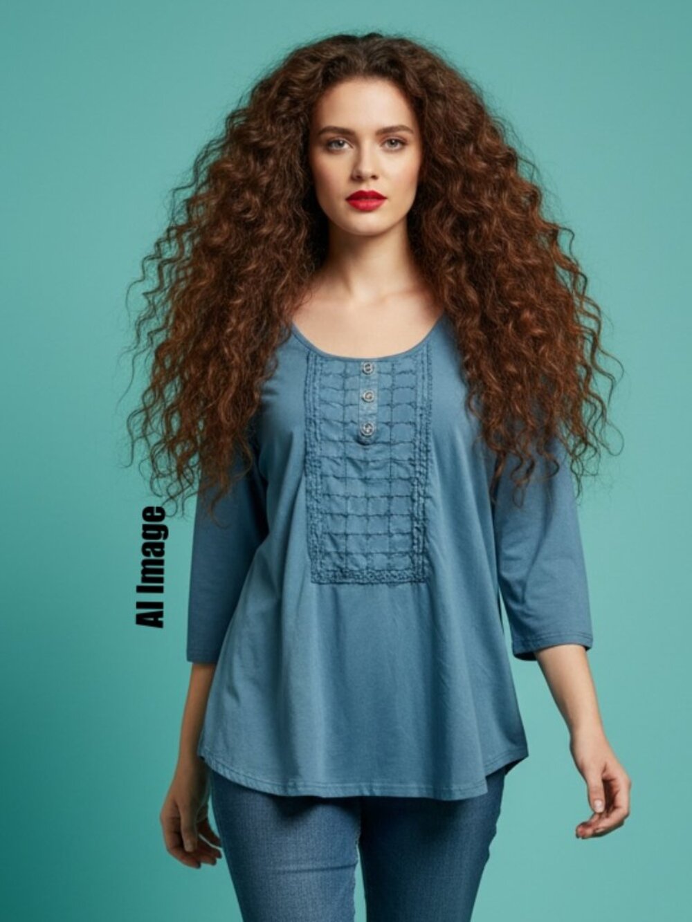Parsley & Sage Blue Embroidered Blouse Top Size 1X